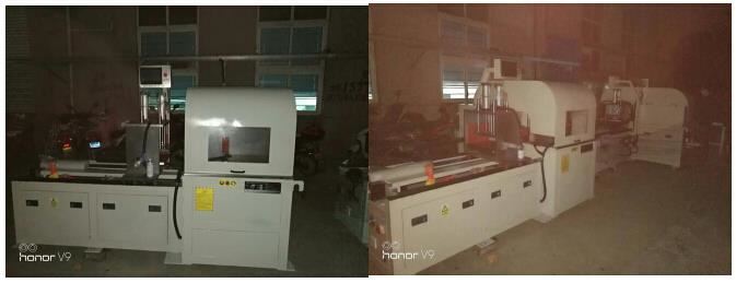 鋁型材切割機(jī)DS-A800用于汽車(chē)坐墊支架切割，精度15個(gè)絲，粗糙度2A